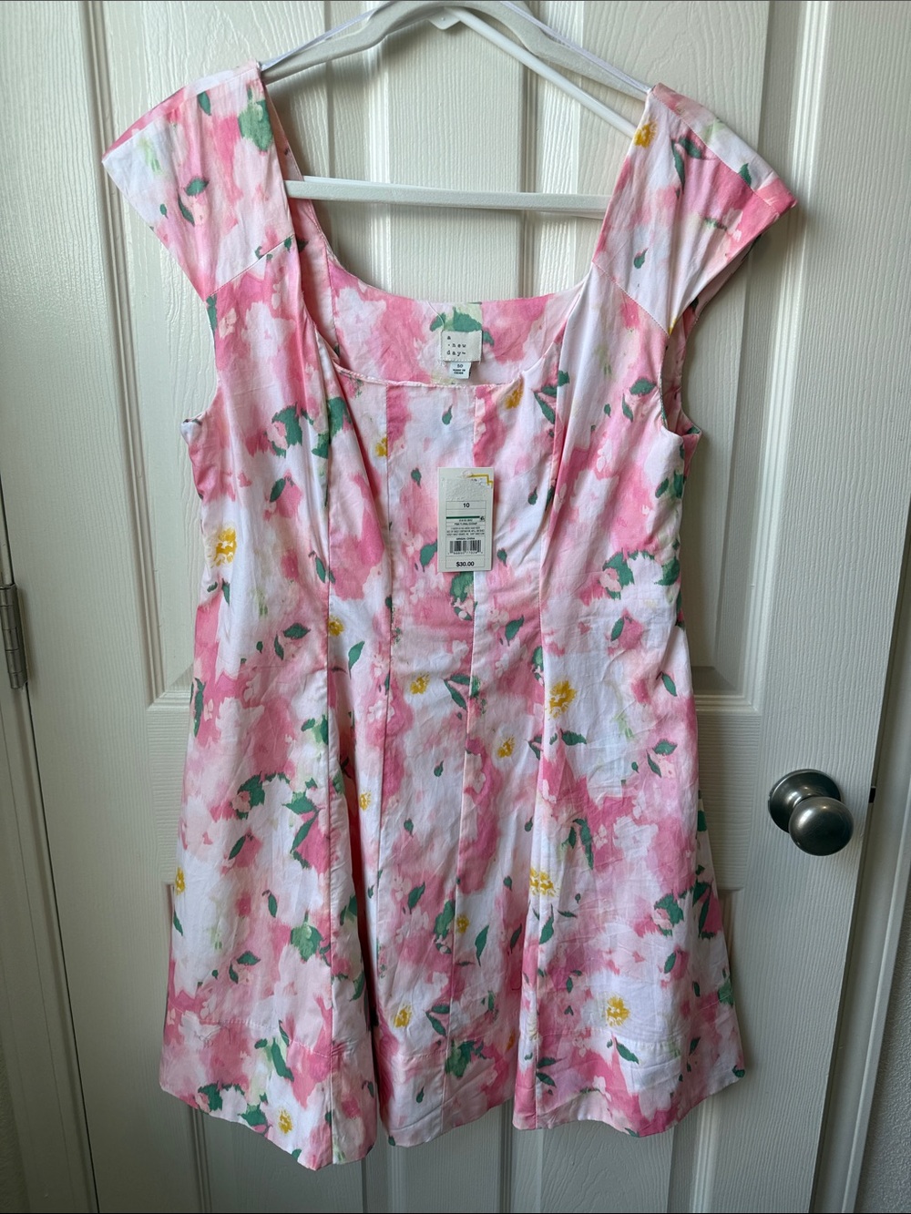 a new day Pink and White Floral Casual Dress